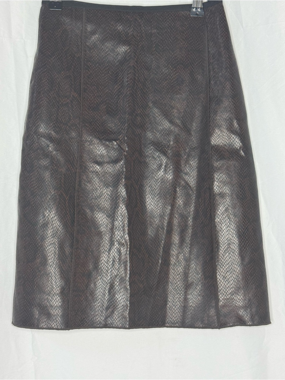 Classic Brown Faux snake skin A-Line Skirt